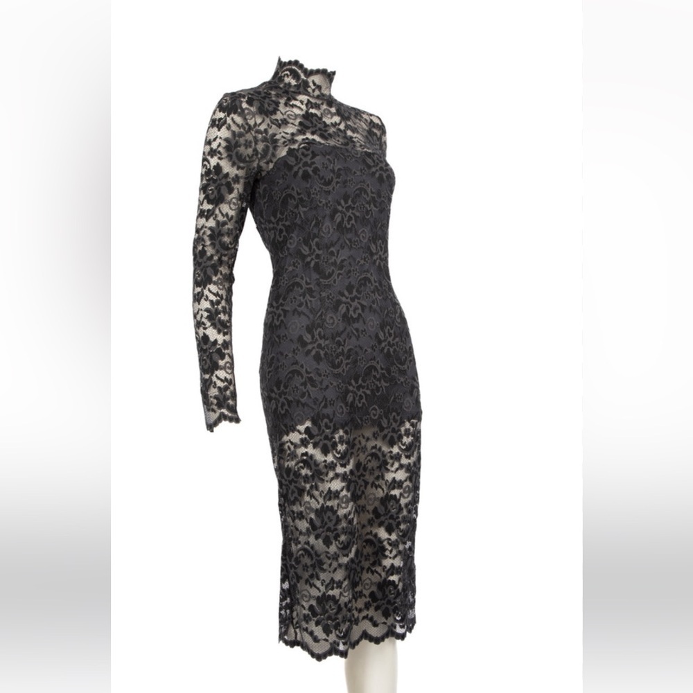 Ganni Elegant Navy Lace Dress Size 6 - Picture 3 of 15